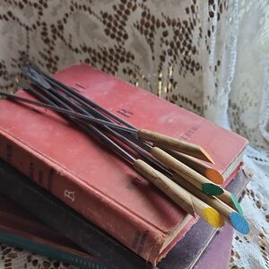Vintage Mid Century Modern Wooden & Metal Fondue Forks
